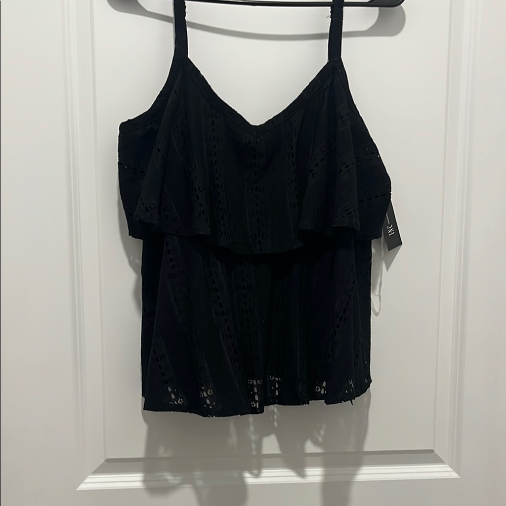 Elegant Black Lace Women's Top